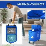 HOMCOM Cărucior Profesional pentru Curățenie cu Găleată pentru Mop de 20L, 60x27x70,5 cm, Albastru 