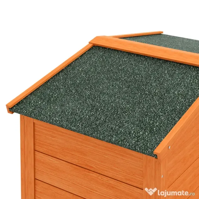 PawHut Cușcă pentru Iepuri cu 2 Nivele, Cușcă pentru Animale de Companie pentru Exterior, 150x45x85 cm, Portocaliu