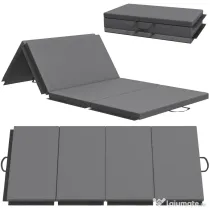 HOMCOM Covoraș de Gimnastică Pliabil și Antiderapant 180x80x5 cm Gri | Aosom Romania