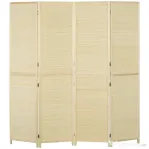 HOMCOM Paravan pliabil de interior cu 4 panouri, despărțitor din bambus ratan, 180x1,6x180 cm