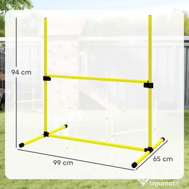 PawHut set din 4 obstacole pentru caini reglabile pe inaltime, 99x71x95, albastru | Aosom Romania