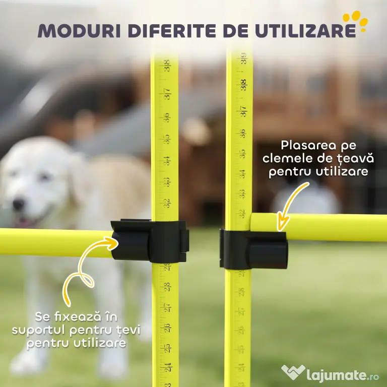 PawHut set din 4 obstacole pentru caini reglabile pe inaltime, 99x71x95, albastru | Aosom Romania