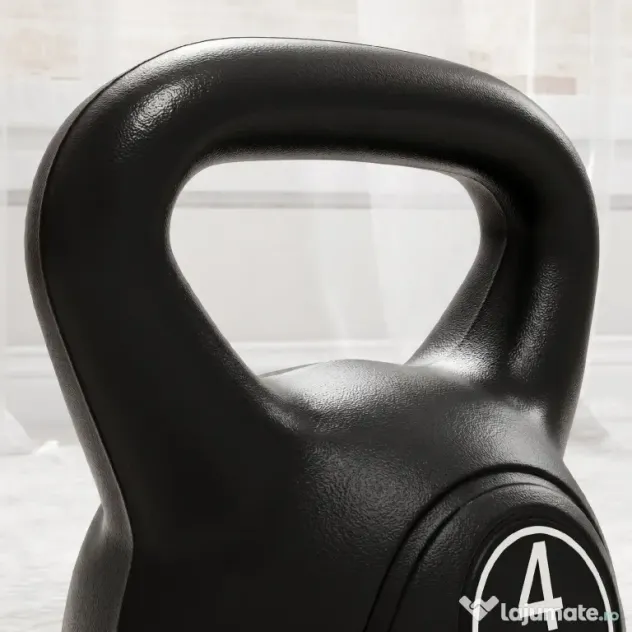 HOMCOM Kettlebell de 4kg pentru Sport și Fitness cu Bază Plată și Mâner, Greutate Kettlebell, 18x12x20 cm, Negru | Aosom Romania