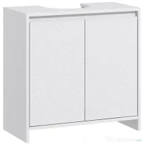 HOMCOM Mobilier Sub Chiuvetă pentru Baie cu 2 Uși, Dulap de Baie cu Decupaj în U pentru Țevi, 60x30x60 cm, Alb | Aosom Romania