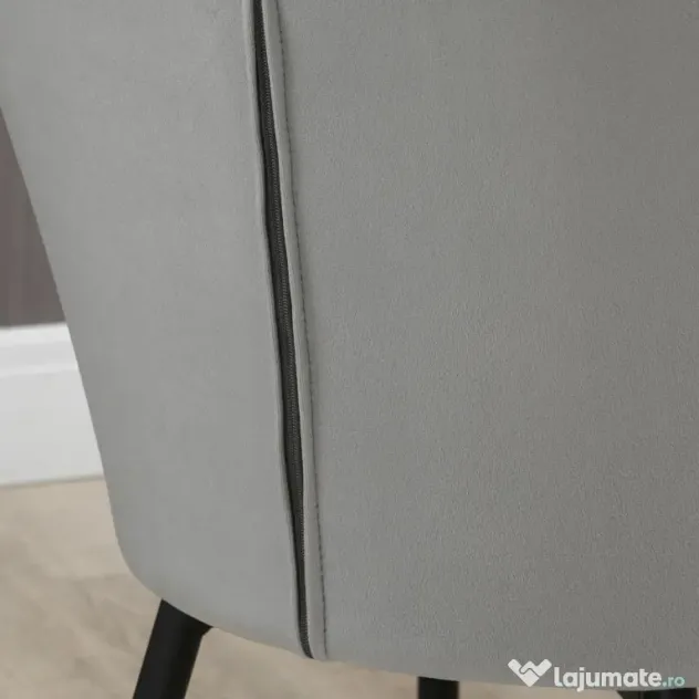 HOMCOM Set 2 Scaune de Dining Tapițate cu Brațe și Picioare din Oțel pentru Sufragerie, 54x57x80 cm, Gri Închis | Aosom Romania