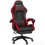 Vinsetto Scaun de Gaming cu Înălțime Reglabilă și Spătar Rabatabil, 65x65x121-129 cm, Negru și Roșu