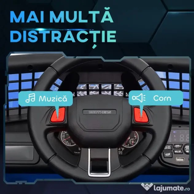 AIYAPLAY Mașină Offroad pentru Copii 3-6 Ani 12V cu Telecomandă Albastru | Aosom Romania