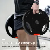 SPORTNOW Set de Discuri de Greutăți, cu Două Discuri de 7,5 kg și Două de 5 kg, Negru | Aosom Romania