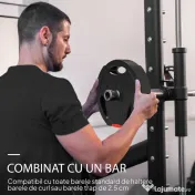 SPORTNOW Set de Discuri de Greutăți, cu Două Discuri de 7,5 kg și Două de 5 kg, Negru | Aosom Romania