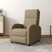 Fotoliu Relax HOMCOM Înclinabil Manual la 160° cu Suport pentru Picioare, Fotoliu Ergonomic Tapițat în Material Efect de In pentru Dormitor, Birou, Living și Sufragerie, Bej | Aosom Romania