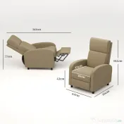 Fotoliu Relax HOMCOM Înclinabil Manual la 160° cu Suport pentru Picioare, Fotoliu Ergonomic Tapițat în Material Efect de In pentru Dormitor, Birou, Living și Sufragerie, Bej | Aosom Romania