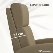Fotoliu Relax HOMCOM Înclinabil Manual la 160° cu Suport pentru Picioare, Fotoliu Ergonomic Tapițat în Material Efect de In pentru Dormitor, Birou, Living și Sufragerie, Bej | Aosom Romania