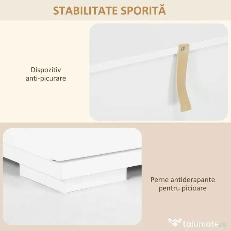 HOMCOM Bufet cu Lumini LED Reglabile prin Telecomandă, Mobilier de Sufragerie cu 4 Sertare și 2 Dulapuri, 120x34x70 cm, Alb | Aosom Romania