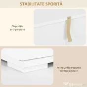 HOMCOM Bufet cu Lumini LED Reglabile prin Telecomandă, Mobilier de Sufragerie cu 4 Sertare și 2 Dulapuri, 120x34x70 cm, Alb | Aosom Romania 