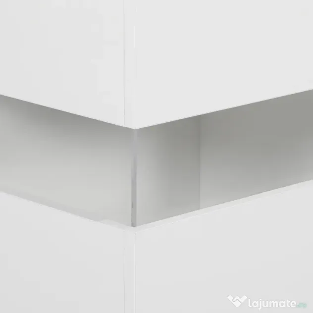 HOMCOM Bufet cu Lumini LED Reglabile prin Telecomandă, Mobilier de Sufragerie cu 4 Sertare și 2 Dulapuri, 120x34x70 cm, Alb | Aosom Romania