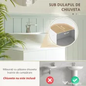 HOMCOM Dulap Baie Sub Chiuvetă, cu 2 Uși, Raft Central, Mâner și Picioare Antiderapante, 60x35x60 cm, Alb Lucios | Aosom Romania 