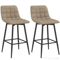 HOMCOM Scaune de bar nordic 84 cm maro din catifea si metal | Aosom Romania