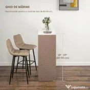 HOMCOM Scaune de bar nordic 84 cm maro din catifea si metal | Aosom Romania 