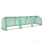 Outsunny Seră de Grădină Tip Tunel din Oțel și Plastic PP cu Uși Rulabile, 3x1x0,8 m, Verde