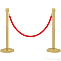HOMCOM Stâlpi de Delimitare cu Coardă din Catifea și Bază de Umplut, din Oțel Inoxidabil, Ø32x96 cm, Aur și Roșu | Aosom Romania
