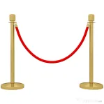HOMCOM Stâlpi de Delimitare din Oțel Inoxidabil Aurii cu Frânghie Catifelată Roșie de 1,5 m și Bază Reîncărcabilă, Ø32x96 cm