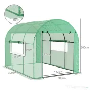 Outsunny Seră tip Tunel Walk-In 300 x 200 cm - Verde | Aosom Romania 