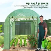 Outsunny Seră tip Tunel Walk-In 300 x 200 cm - Verde | Aosom Romania 