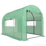 Outsunny Solar Tip Tunel 300 x 200cm Walk-In Polytunnel Greenhouse - Verde