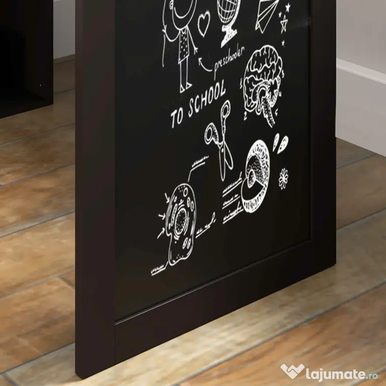 HOMCOM Birou Modern Pliabil cu Bibliotecă și Tablă, din Lemn și Metal, 98x51x153 cm, Maro | Aosom Romania