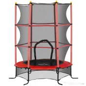 HOMCOM Trambulină pentru Copii 3-10 Ani cu Plasă de Siguranță, Suprafață Elastică cu Țevi Căptușite, Ø163x190 cm, Roșu | Aosom Romania 