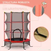 HOMCOM Trambulină pentru Copii 3-10 Ani cu Plasă de Siguranță, Suprafață Elastică cu Țevi Căptușite, Ø163x190 cm, Roșu | Aosom Romania 