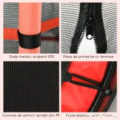 HOMCOM Trambulină pentru Copii 3-10 Ani cu Plasă de Siguranță, Suprafață Elastică cu Țevi Căptușite, Ø163x190 cm, Roșu | Aosom Romania 