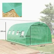 Outsunny Prelata Sera 6×3×2 m – Cu 12 Ferestre, Usa Rulanta si Margini | Aosom Romania 