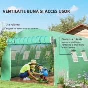 Outsunny Prelata Sera 6×3×2 m – Cu 12 Ferestre, Usa Rulanta si Margini | Aosom Romania 