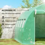 Outsunny Prelata Sera 6×3×2 m – Cu 12 Ferestre, Usa Rulanta si Margini | Aosom Romania 