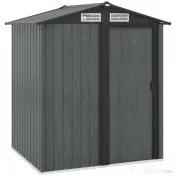Outsunny Căsuță de Grădină cu Acoperiș Înclinat, 152x132x188 cm, Verde | Aosom Romania 
