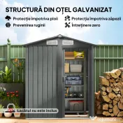 Outsunny Căsuță de Grădină cu Acoperiș Înclinat, 152x132x188 cm, Verde | Aosom Romania 