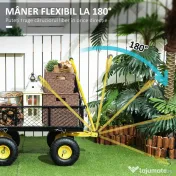 Outsunny Cărucior de Grădină din Oțel cu Capacitate de 200 kg și Pereți Laterali Detașabili, 104x54x51 cm, Negru și Galben 