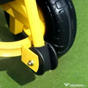 Outsunny Cărucior de Grădină din Oțel cu Capacitate de 200 kg și Pereți Laterali Detașabili, 104x54x51 cm, Negru și Galben 
