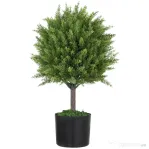 HOMCOM Plantă Artificială Cedru Rezistentă la Raze UV cu Ghiveci, Ø14,5x55 cm, Verde