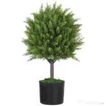 HOMCOM Plantă Artificială Cedru Rezistentă la Raze UV cu Ghiveci, Ø14,5x55 cm, Verde
