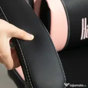 HOMCOM Scaun Gaming Ergonomic cu Urechi de Pisica, Roz | Aosom Romania