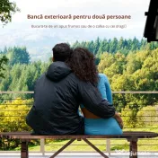 Outsunny Bancă de Grădină cu Picioare în Formă de Roată de Car cu 2 Locuri și Șezut din Șipci, 120x29x39 cm, Maro | Aosom Romania 