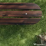 Outsunny Bancă de Grădină cu Picioare în Formă de Roată de Car cu 2 Locuri și Șezut din Șipci, 120x29x39 cm, Maro | Aosom Romania 