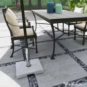 Outsunny Bază pentru Umbrelă din Granit 21 kg, Bază Pătrată pentru Umbrele de Exterior cu Mânere și 2 Butoane Reglabile, Ideală pentru Grădină, Patio, Marginea Piscinei, Gri | Aosom Romania 