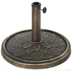 Outsunny Bază pentru umbrelă de 12 kg cu manivelă integrată, din rășină, metal și ciment, Ø46x34 cm, bronz