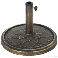 Outsunny Bază Rotundă pentru Umbrelă, Potrivit pentru Stâlpi de 32, 38, 48 mm, Φ46x34 cm, Bronz | Aosom Romania 