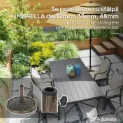 Outsunny Bază Rotundă pentru Umbrelă, Potrivit pentru Stâlpi de 32, 38, 48 mm, Φ46x34 cm, Bronz | Aosom Romania 
