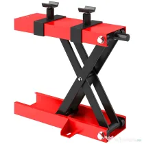 HOMCOM Cric moto din oțel, capacitate 500 kg, pliabil cu înălțime reglabilă și manivelă, roșu