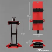 HOMCOM Cric moto din oțel, capacitate 500 kg, pliabil cu înălțime reglabilă și manivelă, roșu 